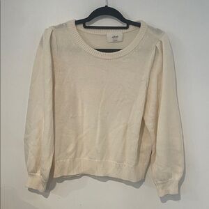 Wilfred Ivory Crew Neck Sweater wide sleeves Sz L